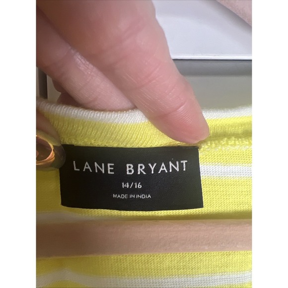Lane Bryant Cap Sleeve V-Neck Tie Waist Stretch Cotton Dress Women's Size 14/16 - Picture 5 of 12